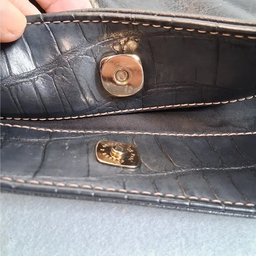 Liz Claiborne Slouchy Hobo Shoulder Bag Purse Black Faux Leather